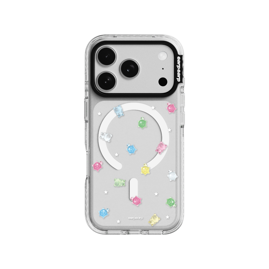 어프어프 행운거북이 코비 웨이브라벨+ 맥세이프 케이스 클리어(EARPEARP Lucky Turtle Covy Wave Label+ Magsafe Case Clear)