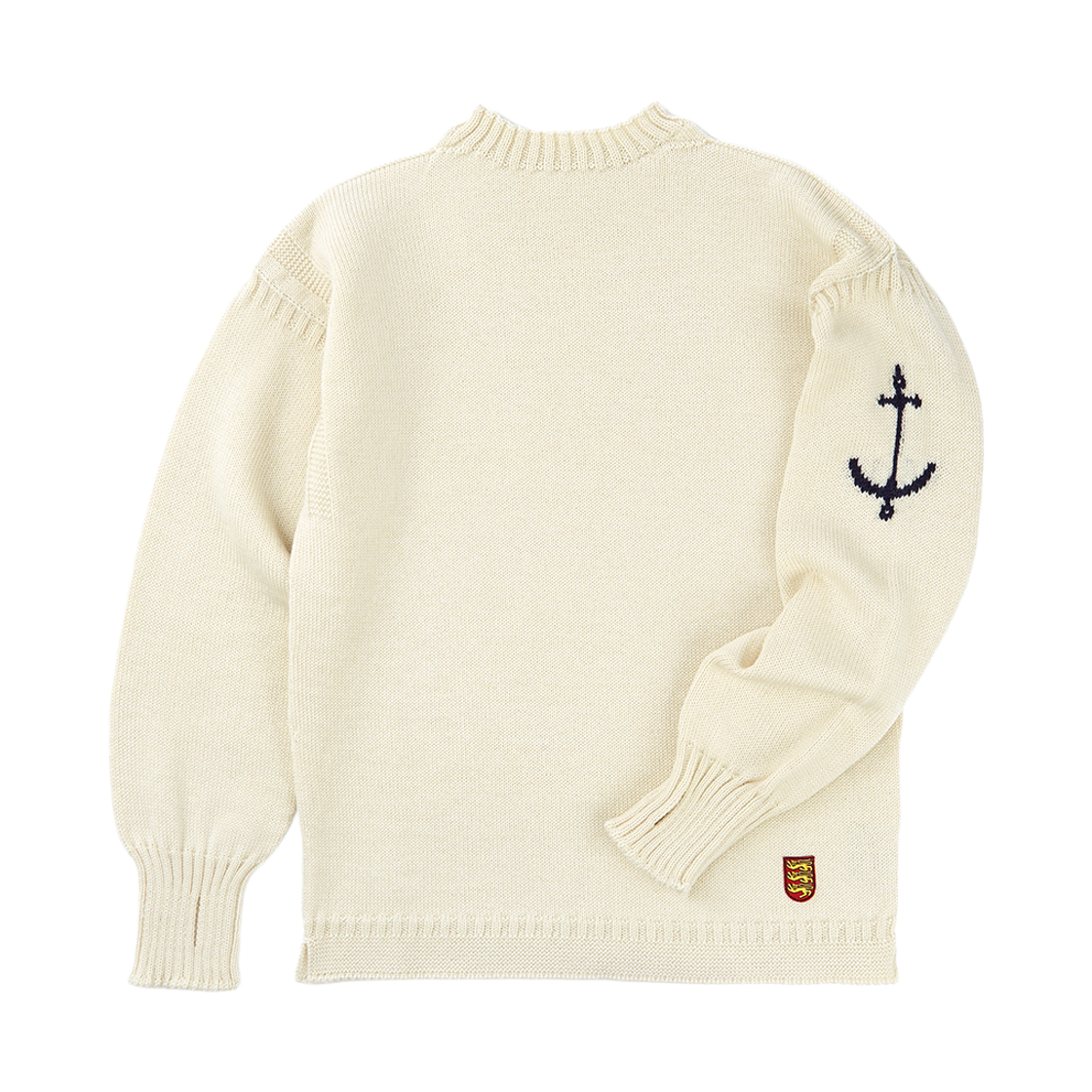 gwtr4101-ar Guernsey Woollens Fisherman Wholegarment Sweater Aran