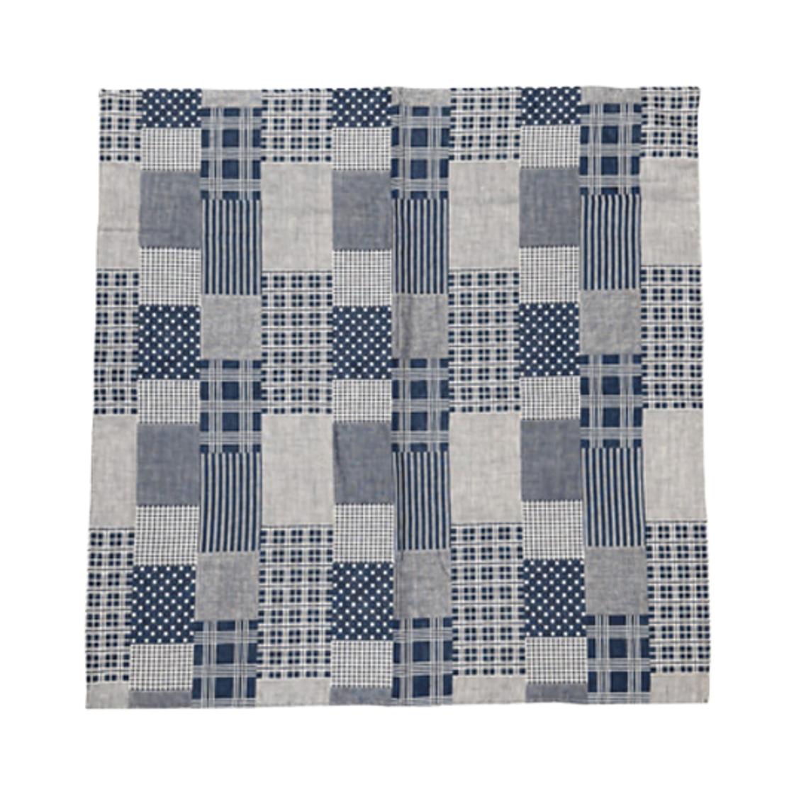 F263AC02 FRITUR Papa Patchwork Scarf Navy_F263AC02