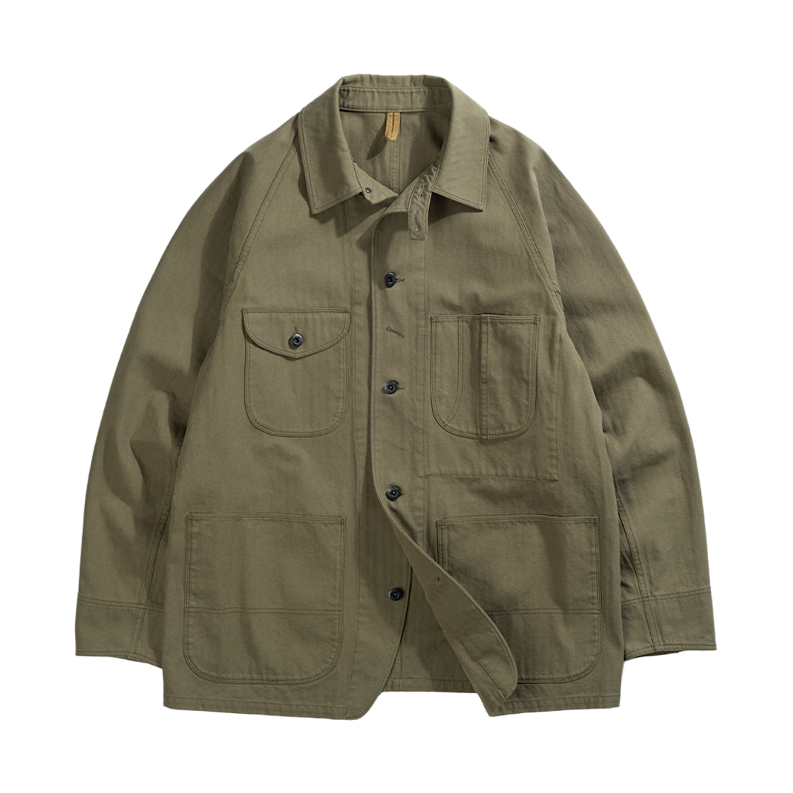 GW26AJK02-OV Guernsey Woollens HBT Coverall Jacket Olive