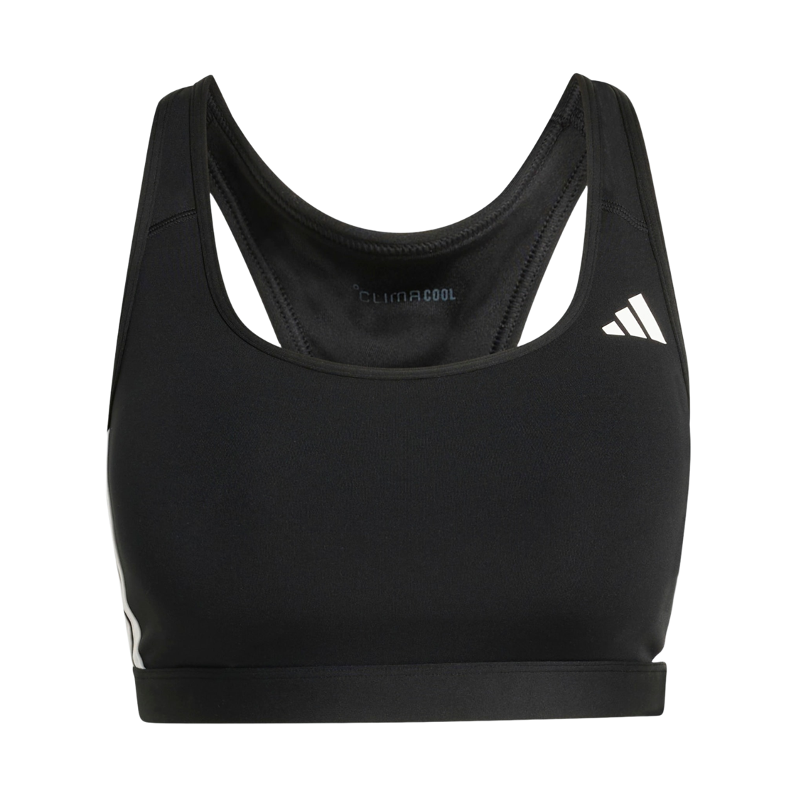 KB4383 (W) Adidas Optime Essentials Workout 3-Stripes Medium Support Bra Black - KR Sizing