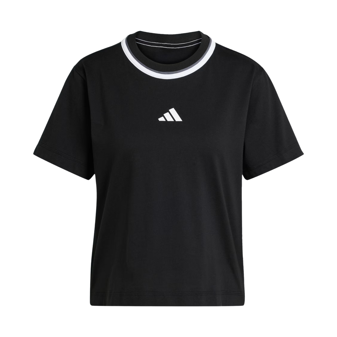 JD5551 (W) Adidas Essentials Colourpop Cotton Crop Top Black - KR Sizing