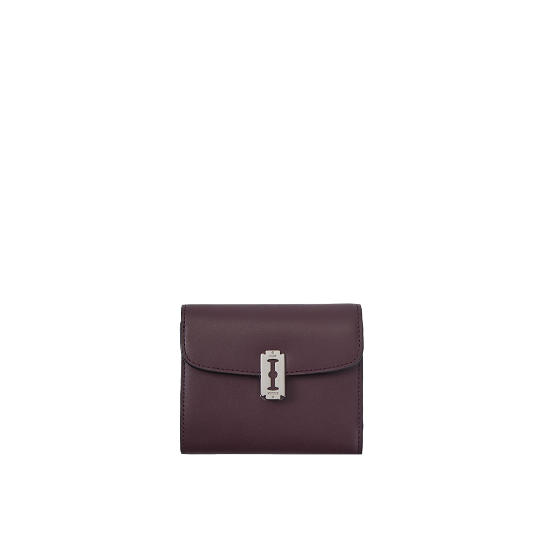 P0000FYI_K vunque Semi Lune Tri-Fold Half Wallet (세미 룬 3단 반지갑) Plum Burgundy