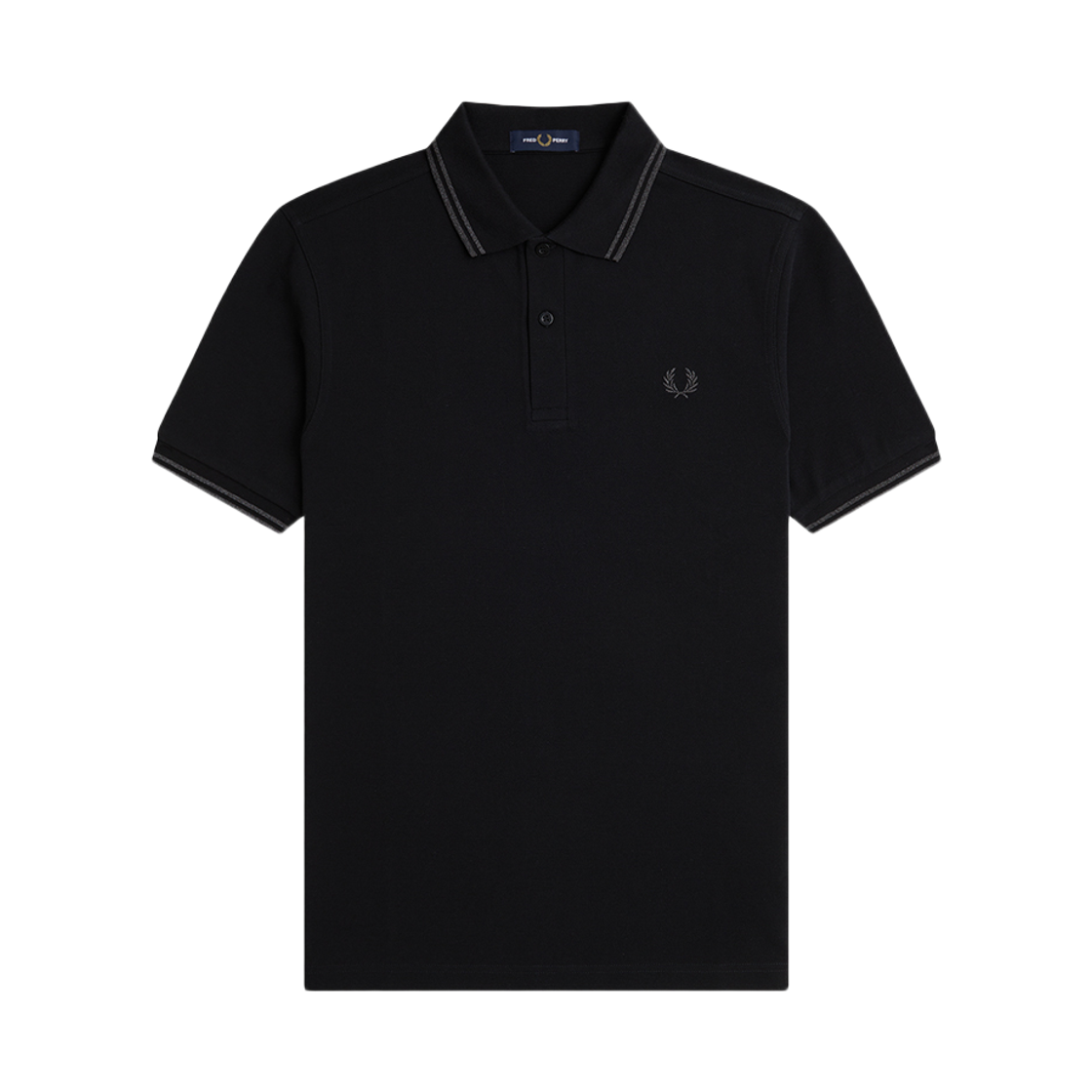 프레드페리 M3600 트윈 팁 프레드페리 셔츠 블랙/리플렉티브블랙(Fred Perry M3600 Twin Tipped Fred Perry Shirt Black/Reflective Black)