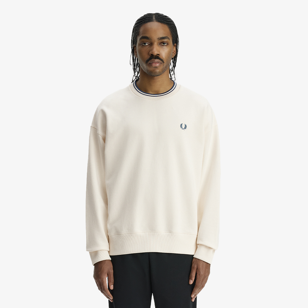 프레드페리 오버사이즈드 팁드 스웻셔츠 에크루(Fred Perry Oversized Tipped Sweatshirt Ecru) - 3