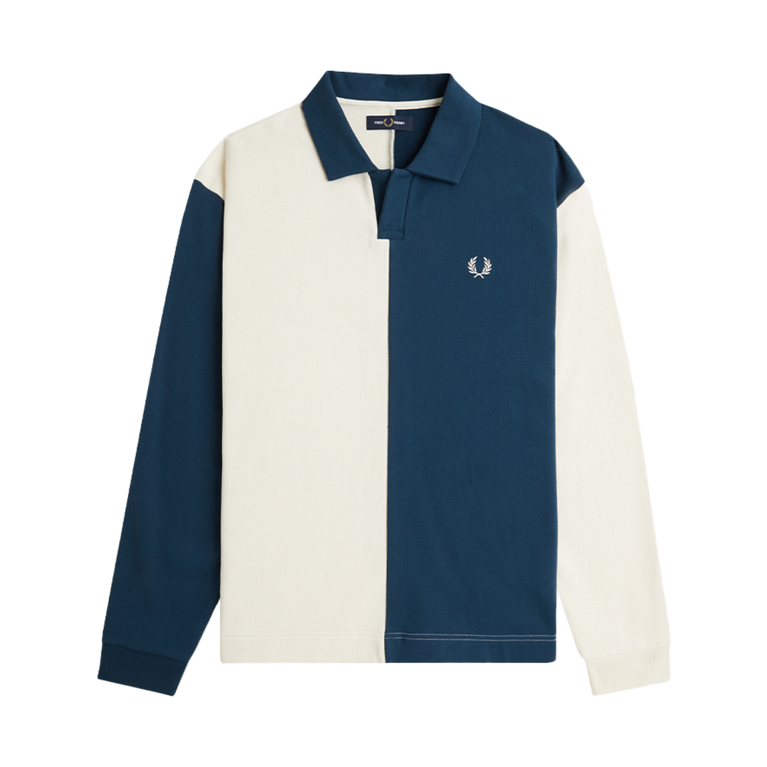 프레드페리 릴렉스드 스플릿 패널 칼라드 스웻셔츠 모드블루(Fred Perry Relaxed Split Panel Collared Sweatshirt Mod Blue)
