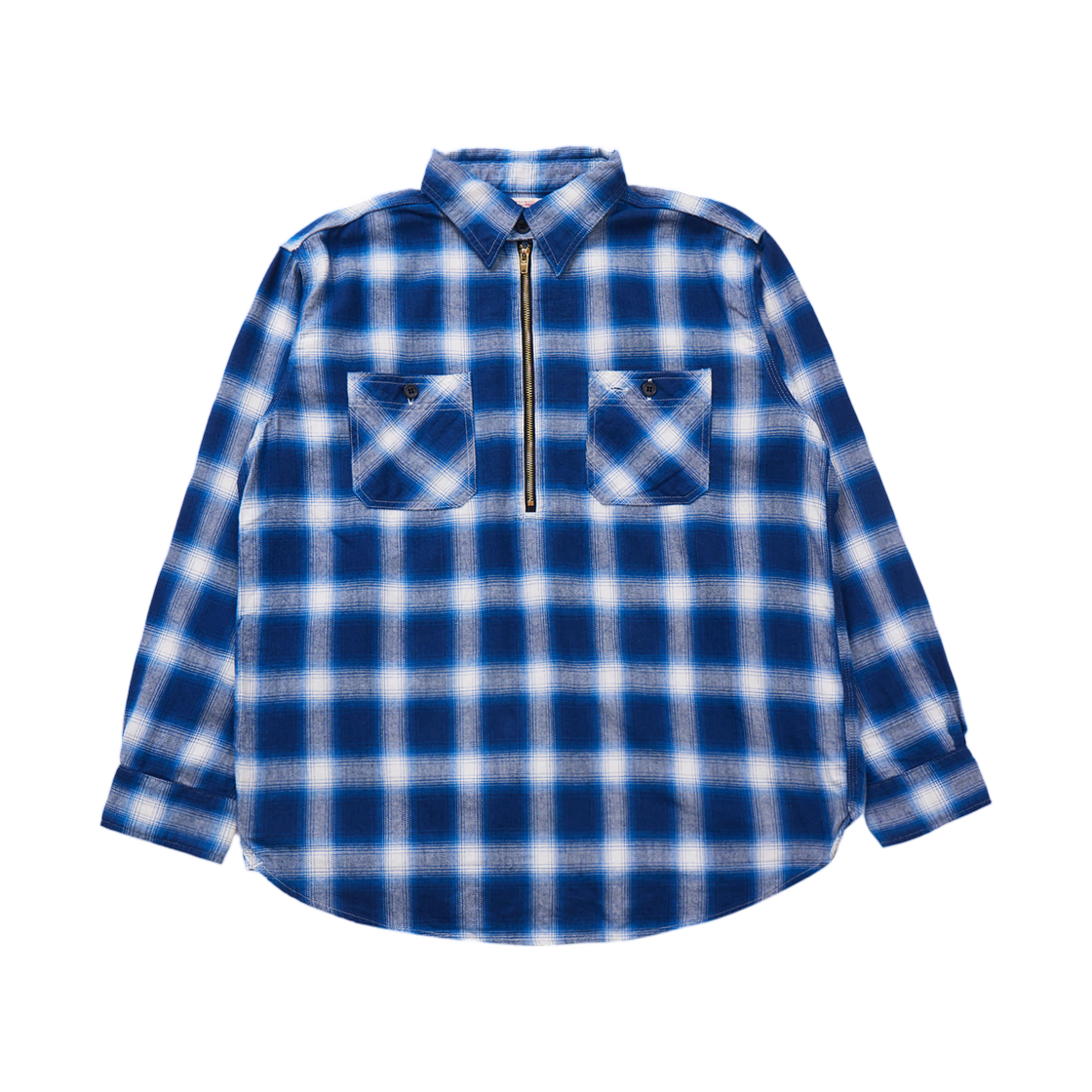 본쿠라 하프 집 워크 셔츠 블루(Boncoura Half ZIP Work Shirt Blue) - 1