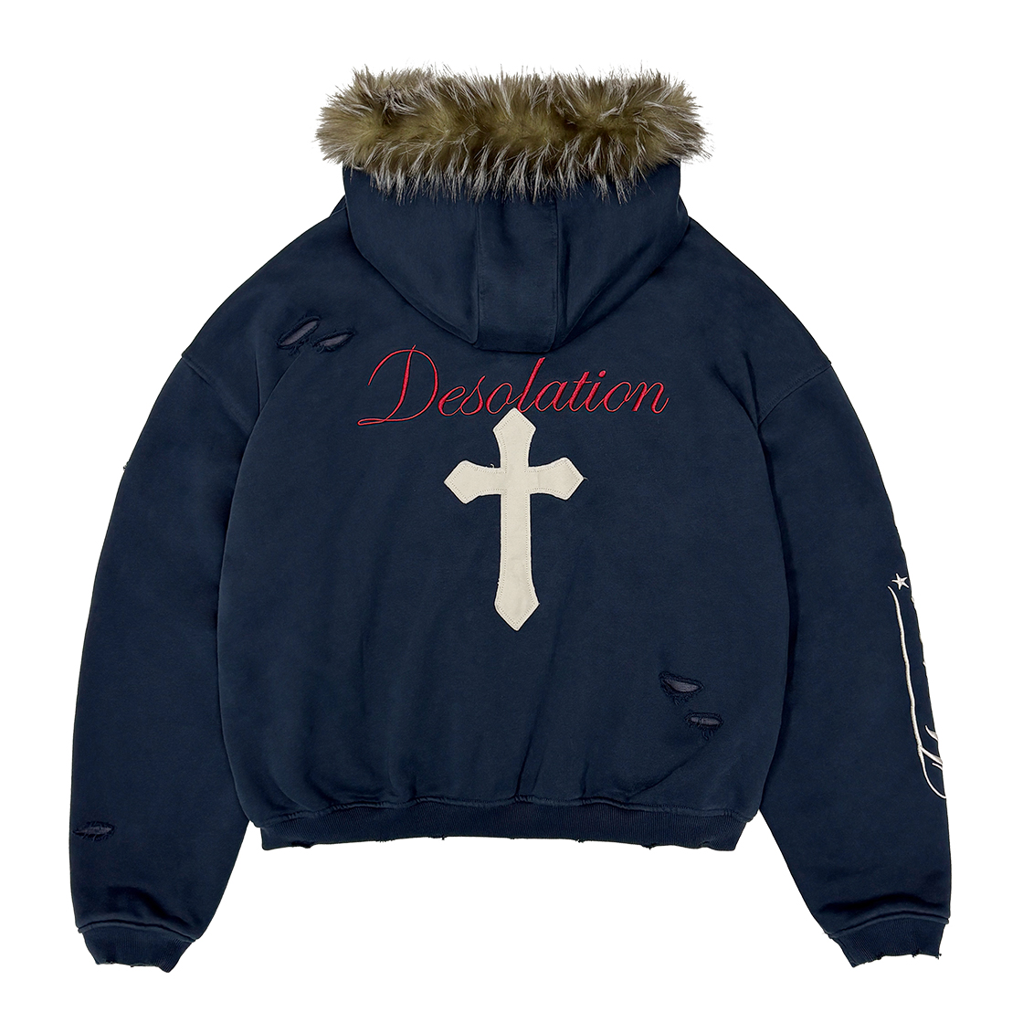 플레이버리즘 레드 홀스 와플 라이닝 집업 후드 네이비(Flavorism Red Horse Waffle Lining Zip Hoodie Navy) - 2