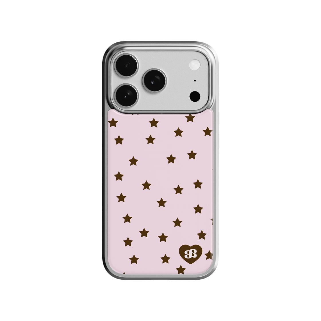 E2605_0003 EARPEARP Mini Star Baby Pink Epoxy Case Silver
