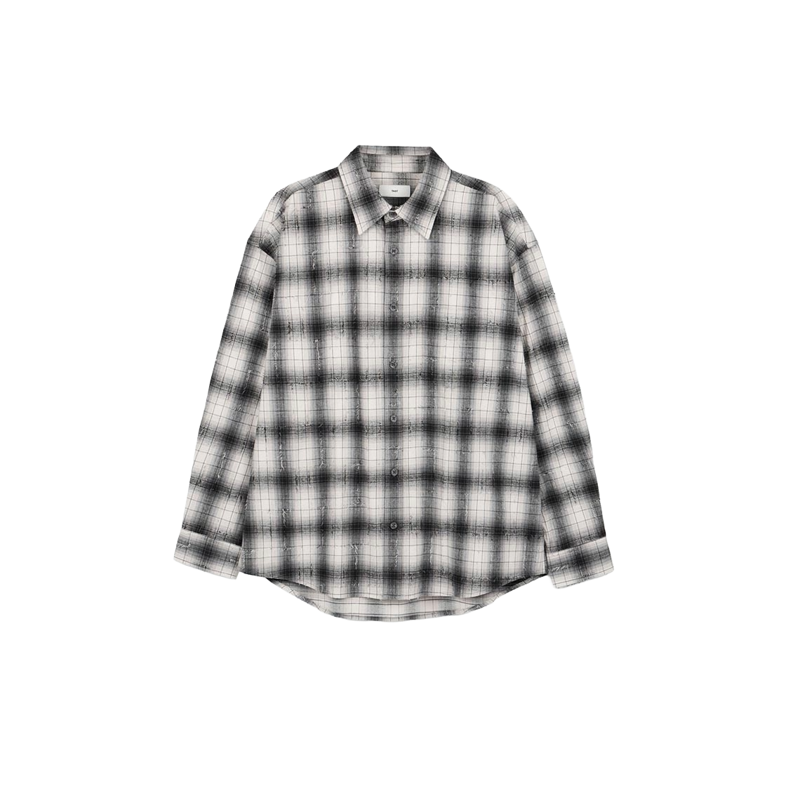 TNSH6F106BK TNGT Vintage Frayed Check Overshirt Black
