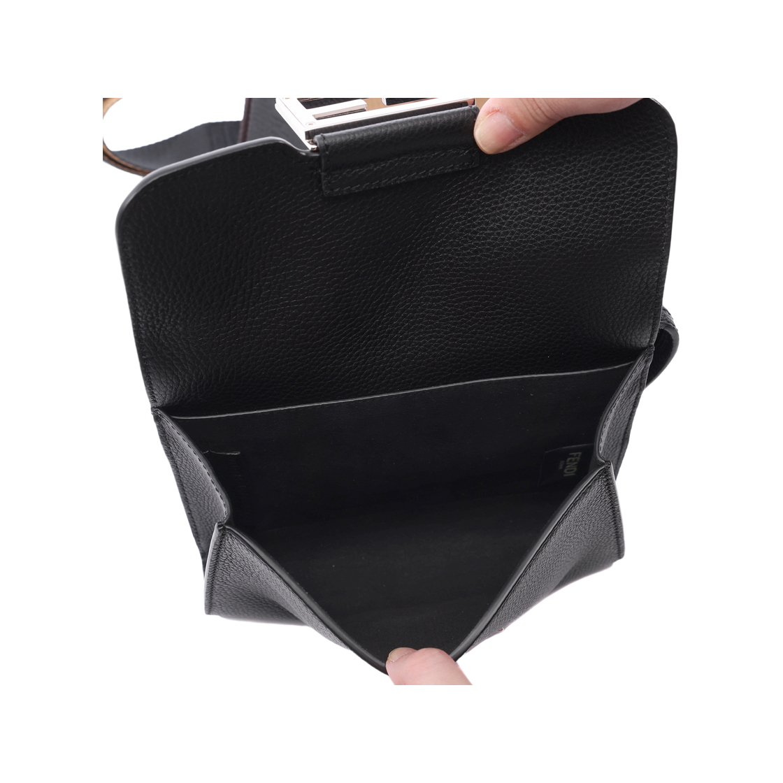 [15% 쿠폰] 펜디 레더 더블 바게트백 블랙([15% 쿠폰] Fendi Leather Double Baguette Bag Black) - 6