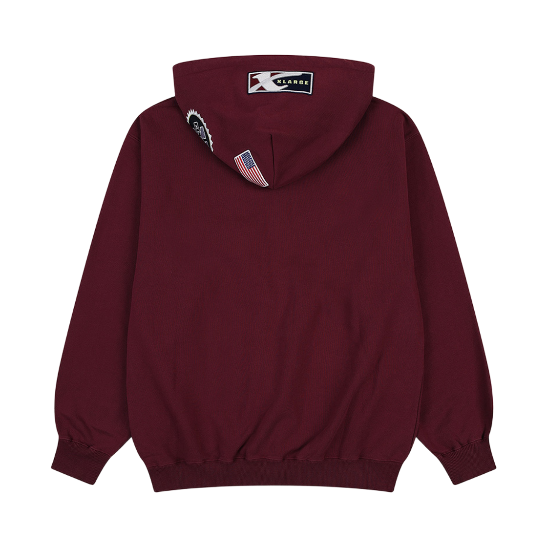 피어 엑스라지 멀티 엠블럼 집 후디드 스웨트셔츠 와인(PEER Xlarge Multi Emblem Zip Hooded Sweatshirt Wine) - 2