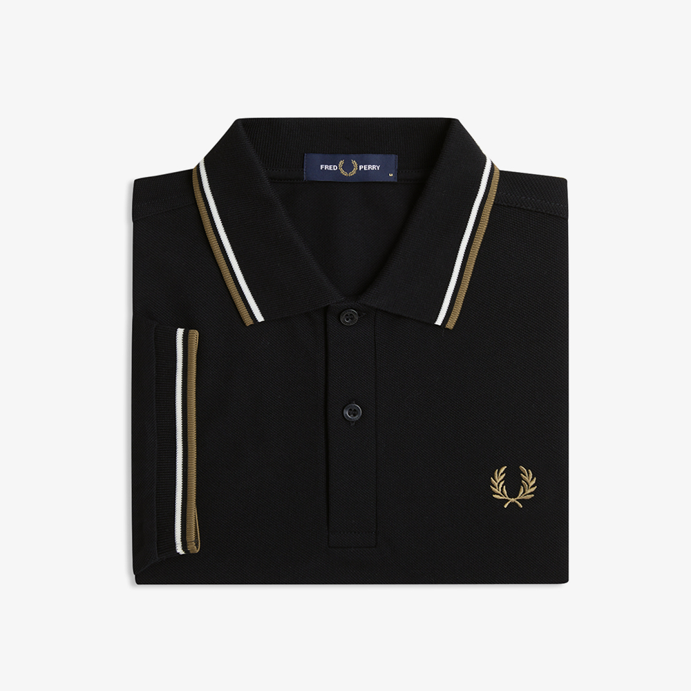 프레드페리 M3600 트윈 팁 프레드페리 셔츠 블랙/스노우화이트/브론즈(Fred Perry M3600 Twin Tipped Fred Perry Shirt Black/Snow White/Bronze) - 6
