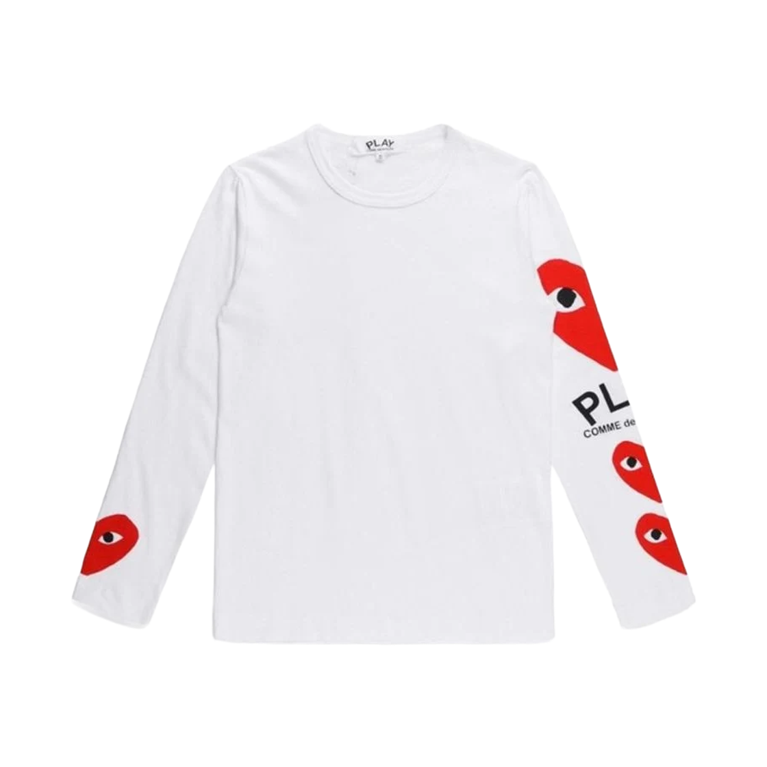 AZ-T260-051-1 Play Comme des Garcons Red Heart LS T-Shirt White