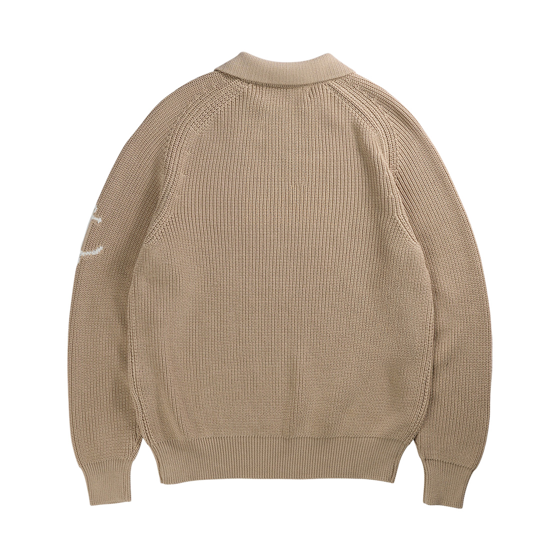 건지울른스 실켓 코튼 새들 카라 니트 베이지(Guernsey Woollens Mercerized Cotton Saddle Polo Knit Beige) - 2