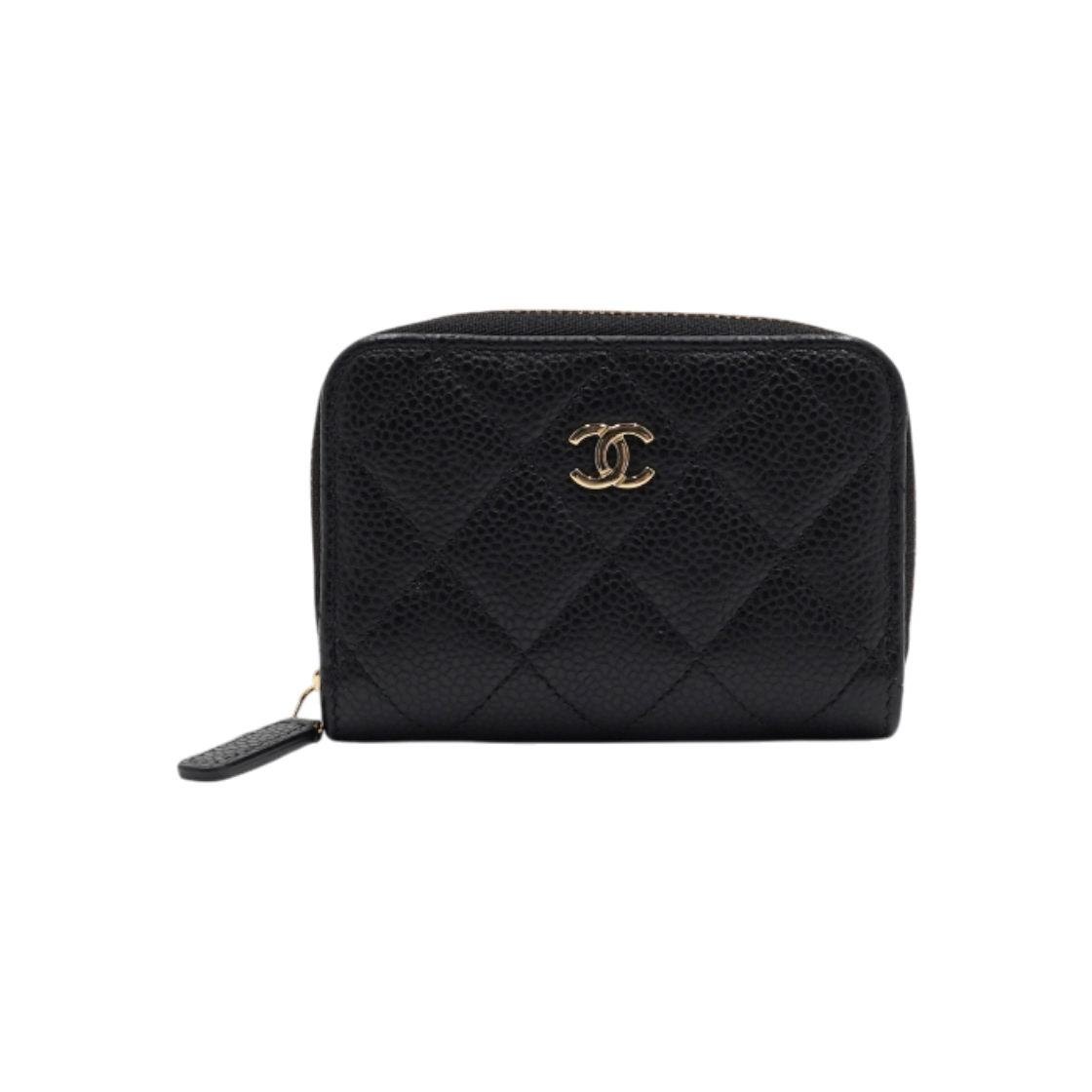 IT5QIKCAJF2H Chanel Black Caviar Classic Gold CC Zip Card Wallet