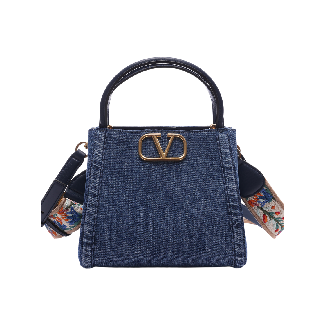 6W2B0R22 XEY QNS 25S [15% 쿠폰] Valentino Vlogo Denim Tote Bag Denim Worker