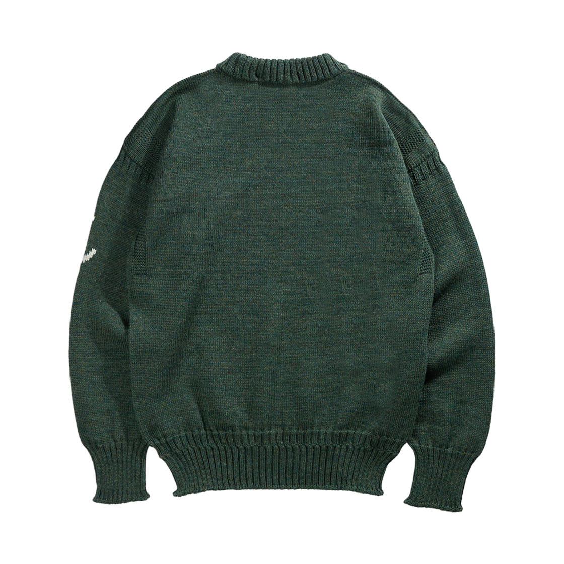 건지울른스 크루넥 홀가먼트 스웨터 로덴 그린(Guernsey Woollens Crewneck Wholegarment Sweater Loden Green) - 2