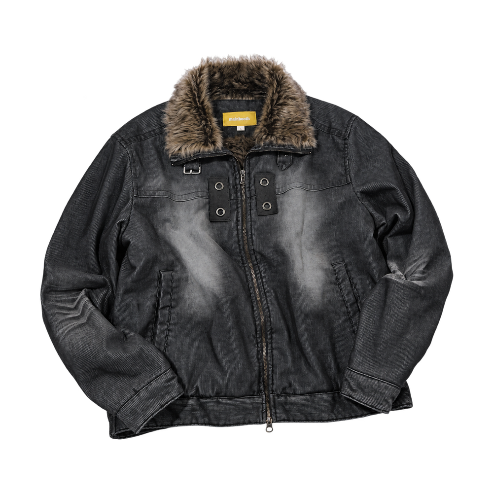메인부스 울프 코듀로이 퍼 자켓 차콜(MAINBOOTH Wolf Corduroy Fur Jacket CHARCOAL)
