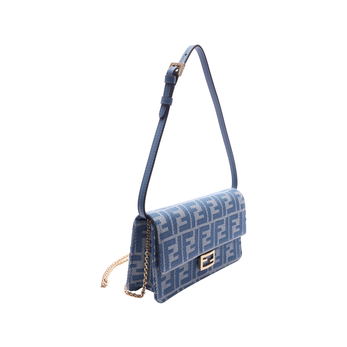 [15% 쿠폰] 펜디 바게트 FF 자카드 데님 체인 월렛([15% 쿠폰] Fendi Baguette FF Jacquard Denim Chain Wallet Blue) - 3