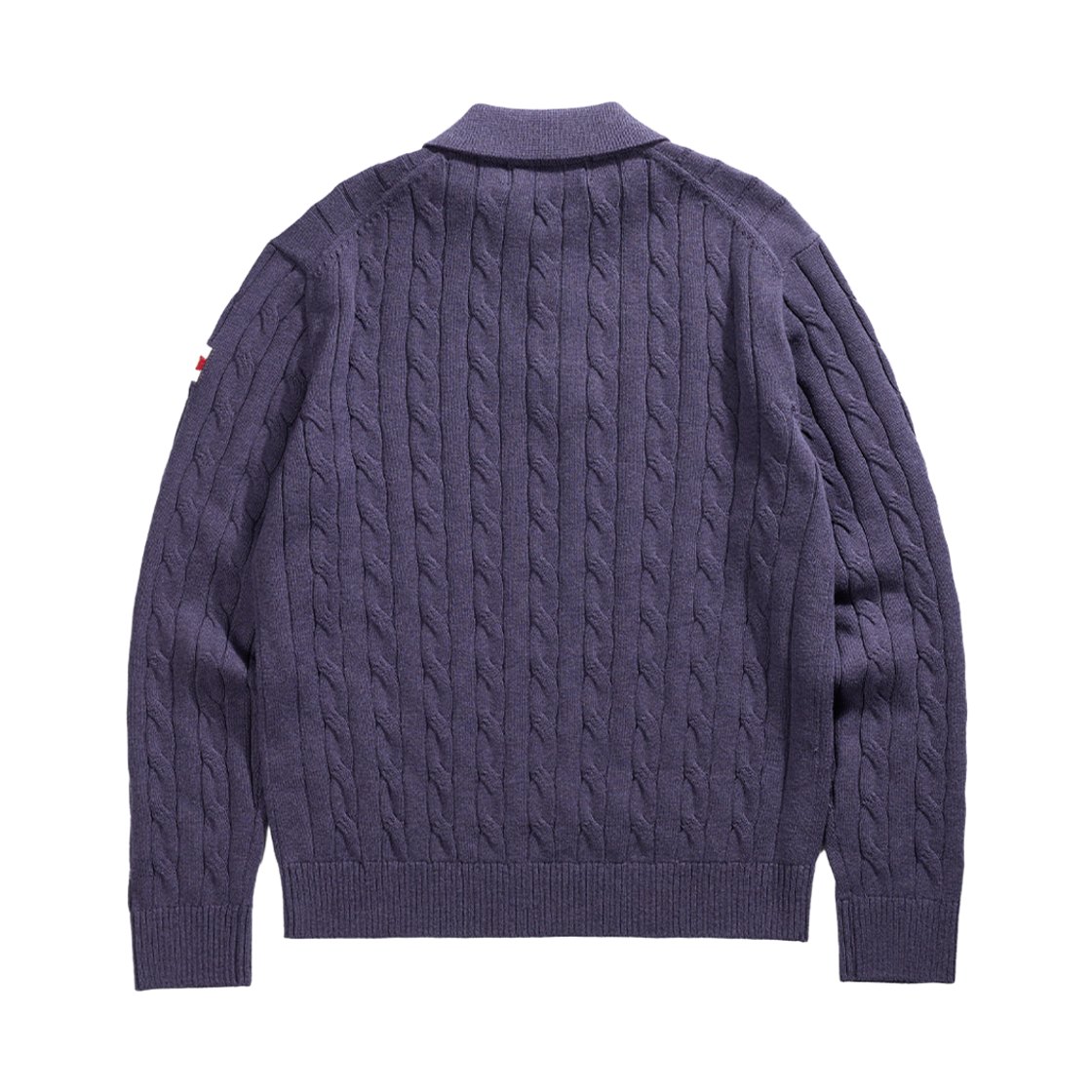 건지울른스 코튼 케이블 긴팔 카라 니트 라이트 퍼플(Guernsey Woollens Cotton Cable Long Sleeve Polo Knit Light Purple) - 2