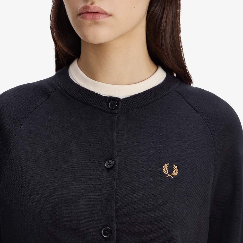 프레드페리 우먼즈 오버사이즈드 크루넥 가디건 블랙(Fred Perry Oversized Crew Neck Cardigan Black) - 6