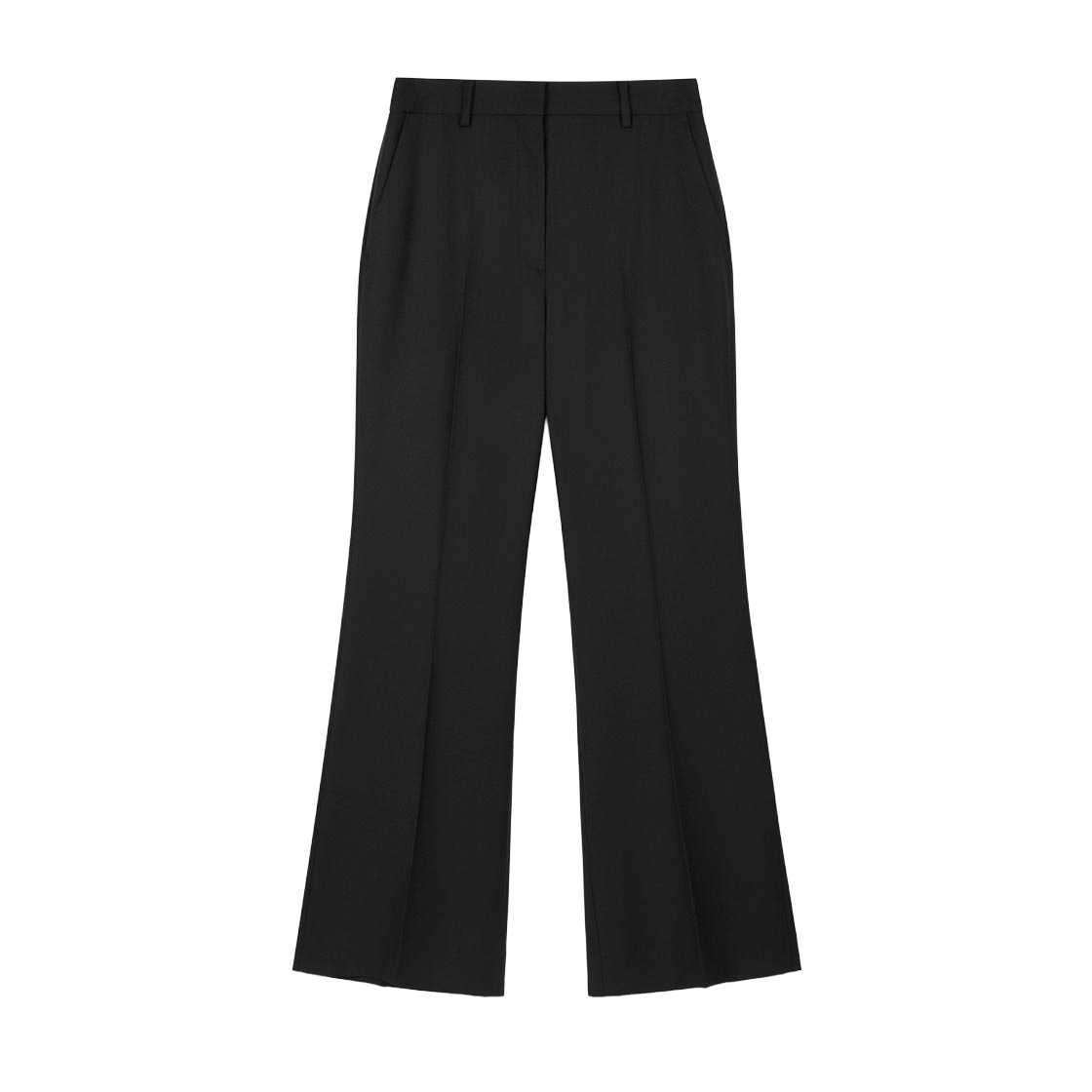 TNPA6F300BK TNGT W Wool Blend Comfort Flared-Fit Pants Black