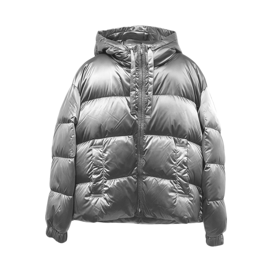 2529486165 001 [15% 쿠폰] Max Mara Crochet Technical Satin Padded Jacket Grey