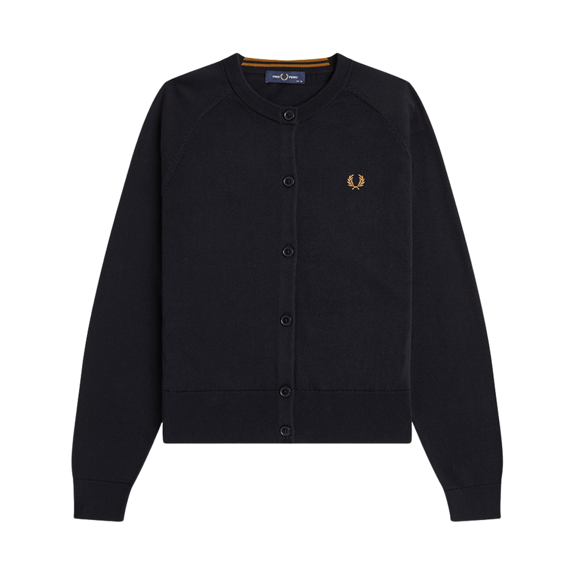 프레드페리 우먼즈 오버사이즈드 크루넥 가디건 블랙(Fred Perry Oversized Crew Neck Cardigan Black)