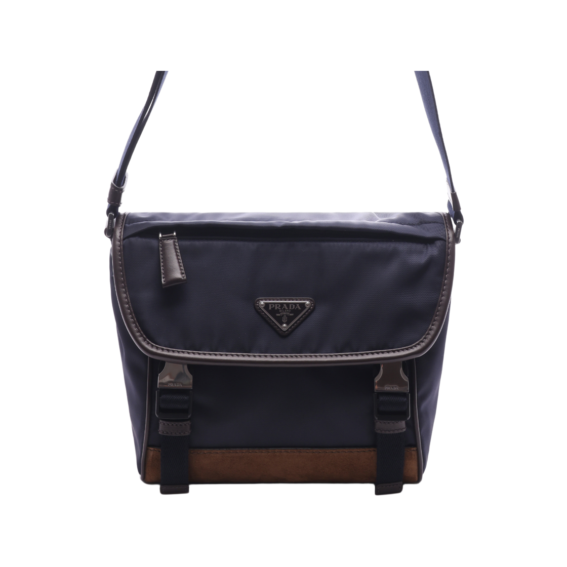 2VD066 384 F0C1B V OOF [15% 쿠폰] Prada Small Re-Nylon and Leather Shoulder Bag Blue Coffee