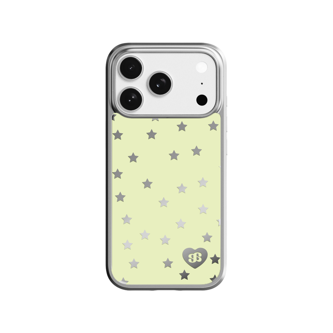 E2605_0020 EARPEARP Mini Star Banana Magsafe Mirror Case Silver
