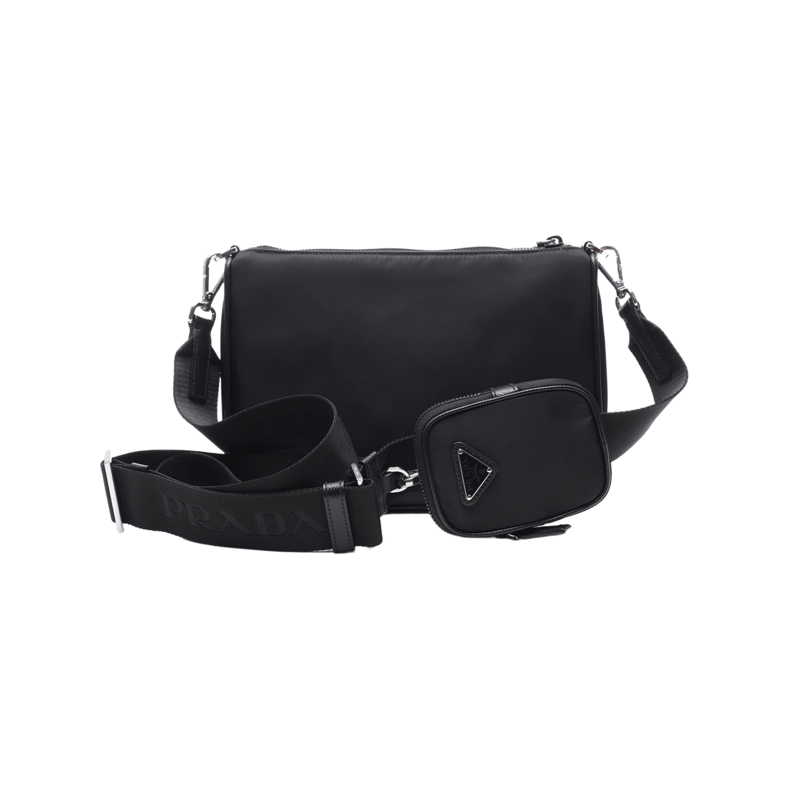 [15% 쿠폰] 프라다 리나일론 앤 사피아노 레더 숄더백 블랙([15% 쿠폰] Prada Re-Nylon and Saffiano Leather Shoulder Bag Black) - 4
