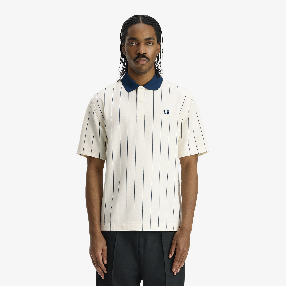 프레드페리 릴렉스드 스트라이프드 폴로 셔츠 에크루(Fred Perry Relaxed Striped Polo Shirt Ecru) - 3