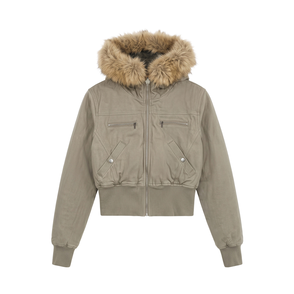 RS26WJP101LKH Rosefrantz Fur-Trimmed Padded Jumper [Light Khaki]