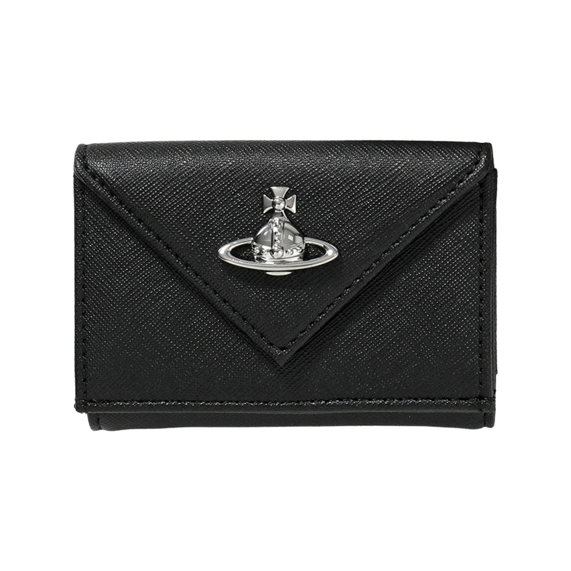 5115002EW S0021 N401 [15% 쿠폰] Vivienne Westwood Orb Logo Envelope Saffiano Billfold Black