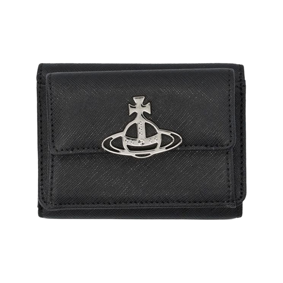 5115002UW L001N N401 [15% 쿠폰] Vivienne Westwood Orb Logo Small Flap Purse Billfold Black