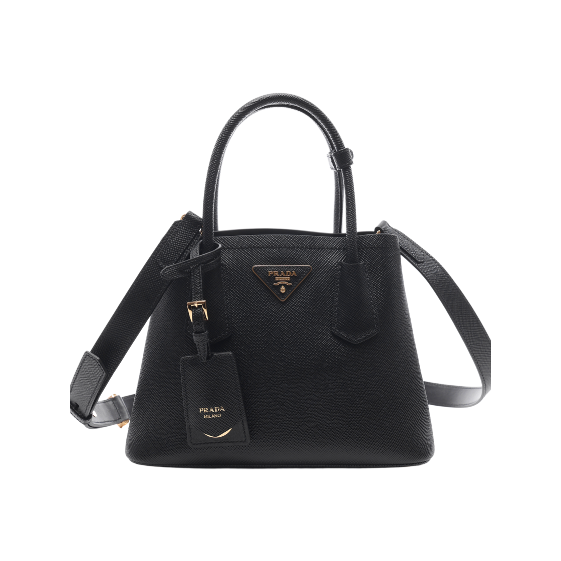 1BG443 2A4A F0002 V XOG [15% 쿠폰] Prada Double Saffiano Leather Mini Bag Black