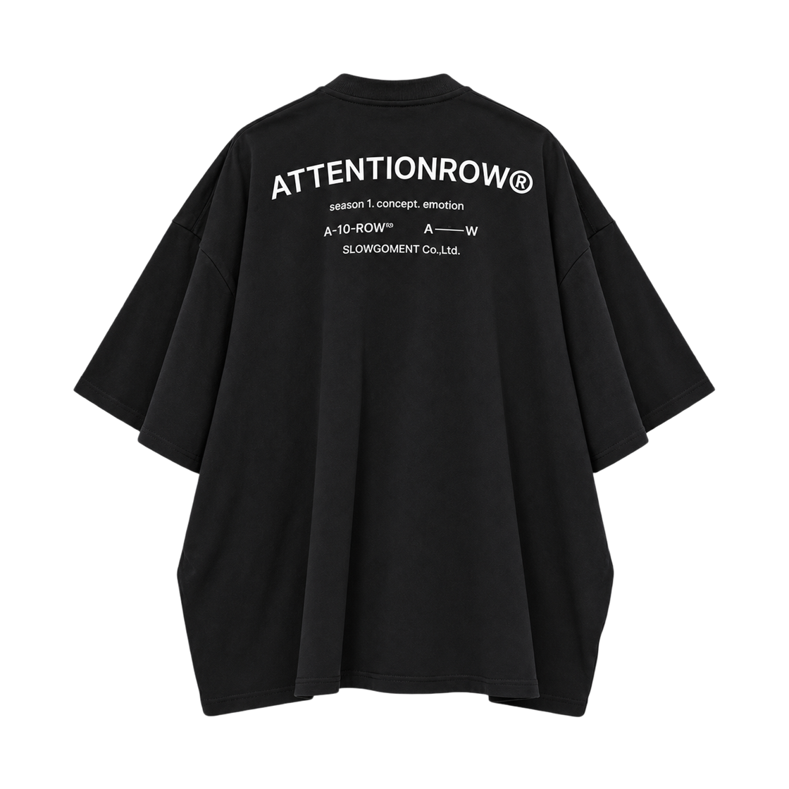 18SSEMOTION Attentionrow Fuse Big Oversized Short Sleeve T-Shirt Black