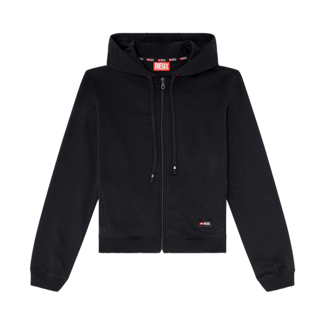 A227940SIBH-9XX (W) Diesel Hoodie In Peached Cotton Blend Black