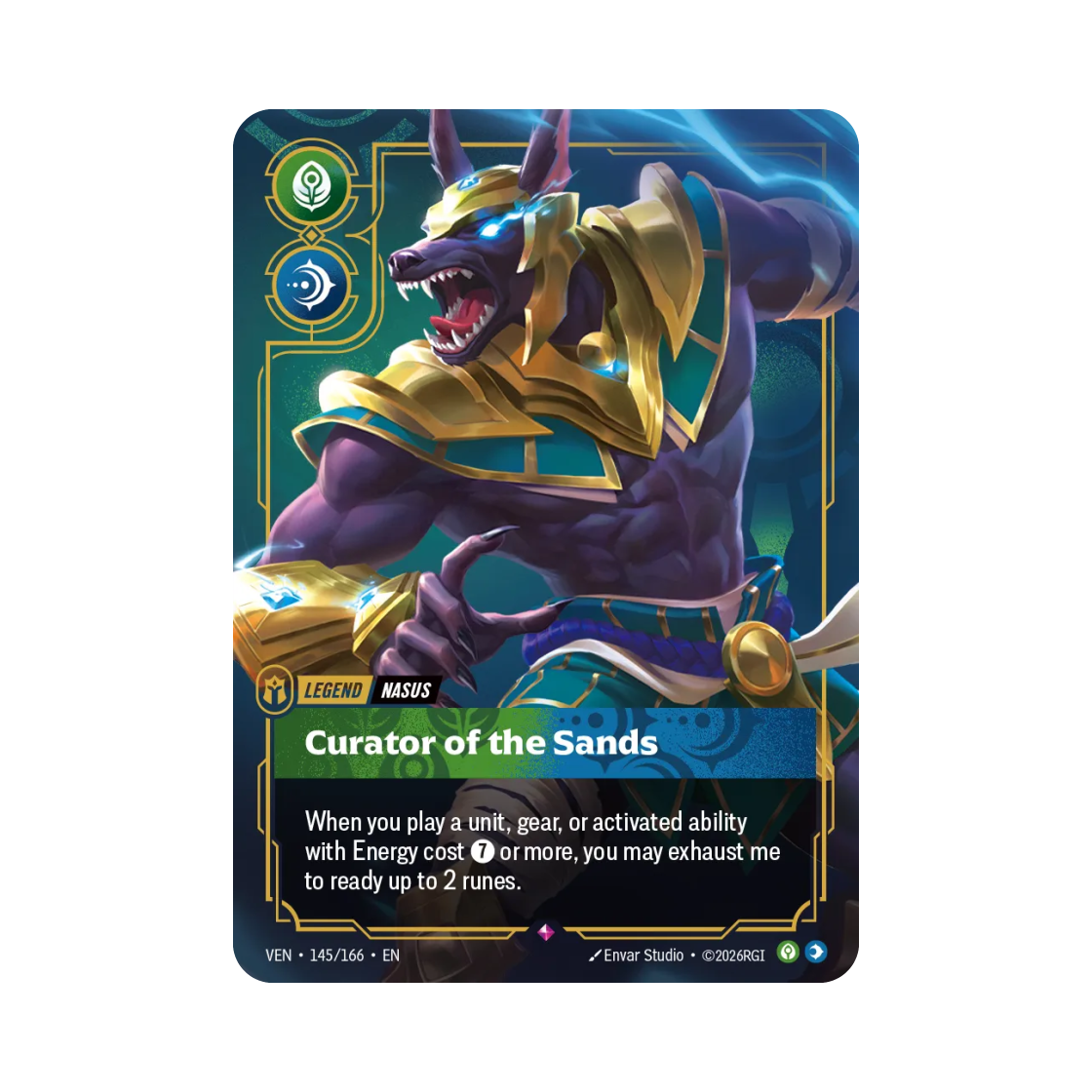 VEN-145-166-F Riftbound Nasus Curator of the Sands R Foil Vendetta (English Ver.)