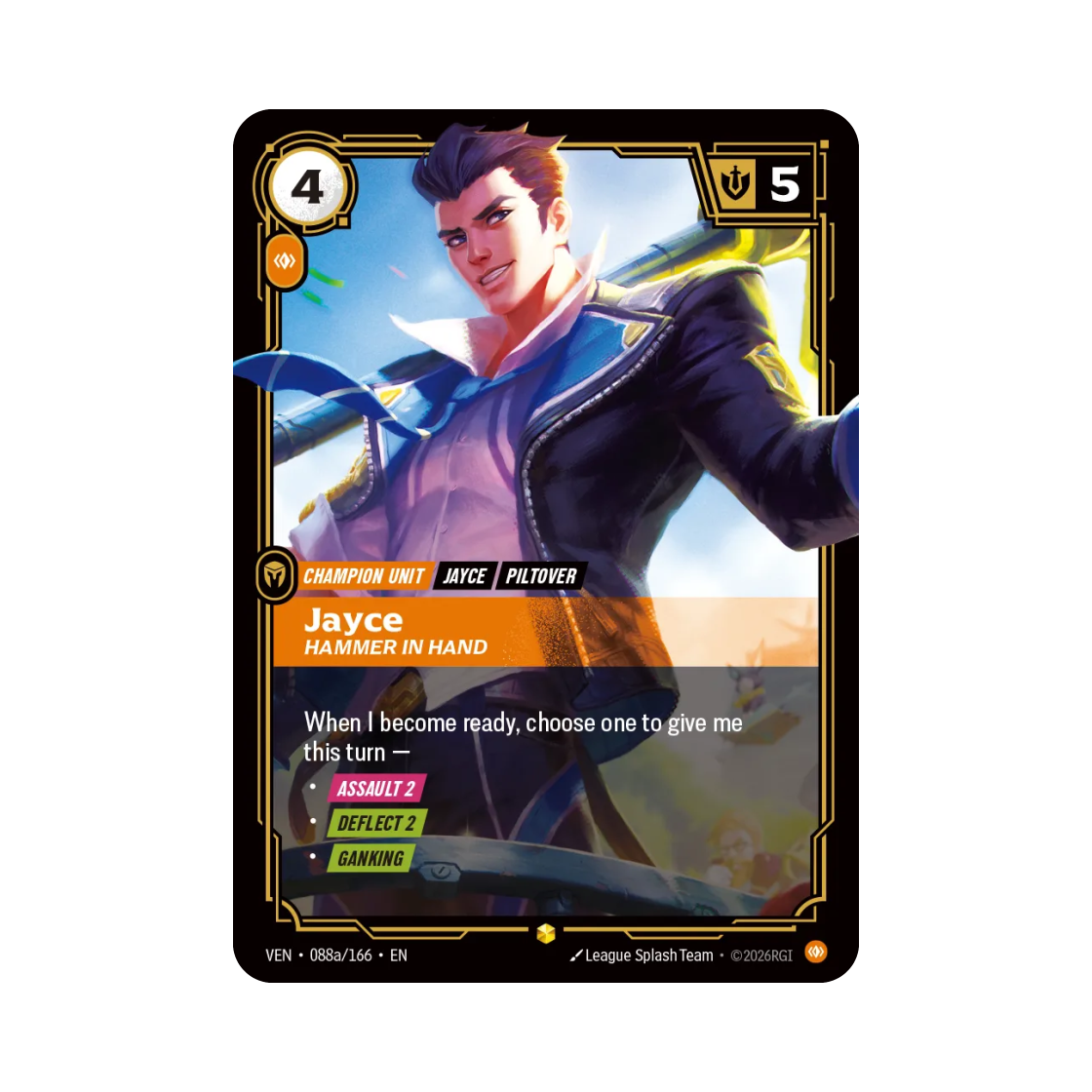 VEN-088a-166-F Riftbound Jayce Hammer in Hand S AA Foil Vendetta (English Ver.)