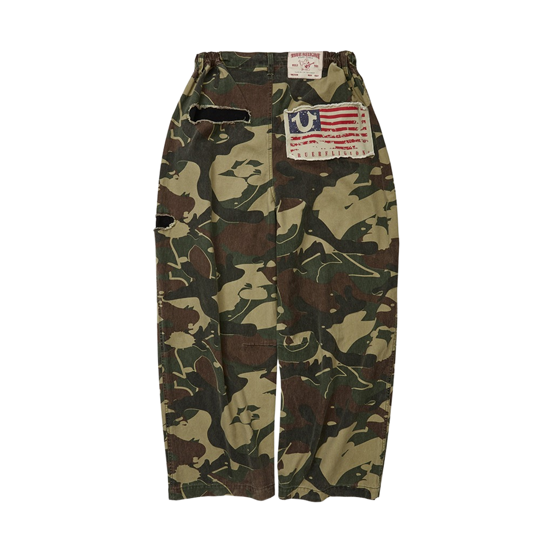 TRB3PTU102CAM True Religion Glorious Wide Washed Pants - Camo