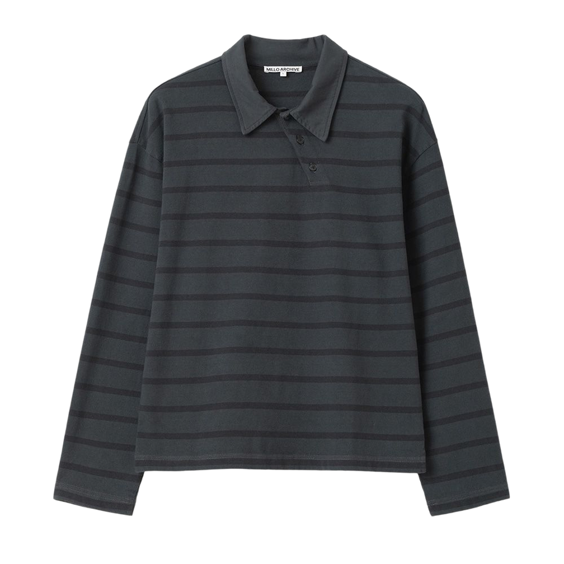 ML985CHA milloarchive Scroll Polo Shirt Charcoal