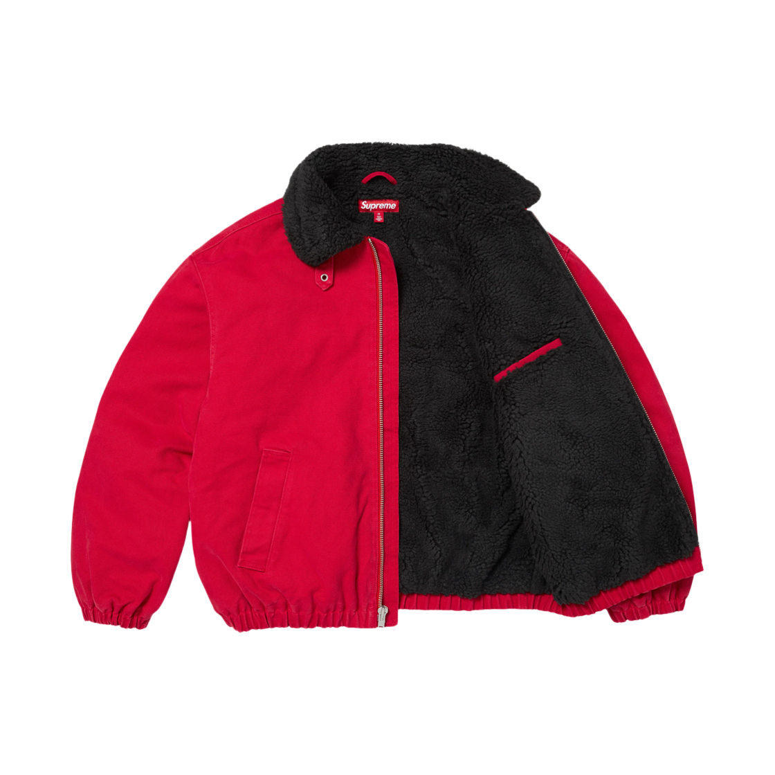 슈프림 페이크 셔링 라인드 봄버 자켓 레드 - 26FW(Supreme Faux Shearling Lined Bomber Jacket Red - 26FW) - 3