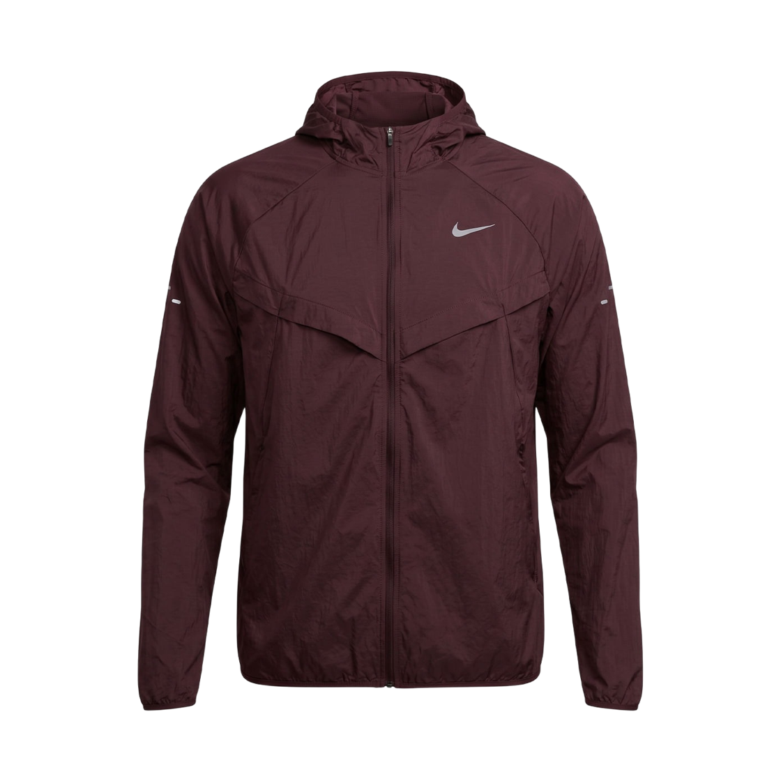 HV4549-652 Nike Stride Repel UV Running Jacket Burgundy Crush Reflective Silver - Asia