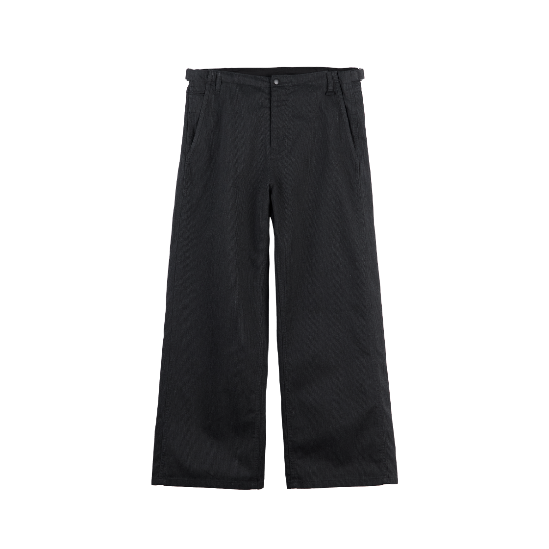 폴리테루 텍스처드 오피서 팬츠 1.2v 차콜 스트라이프(Polyteru Textured Officer Pants 1.2v Charcoal Striped)