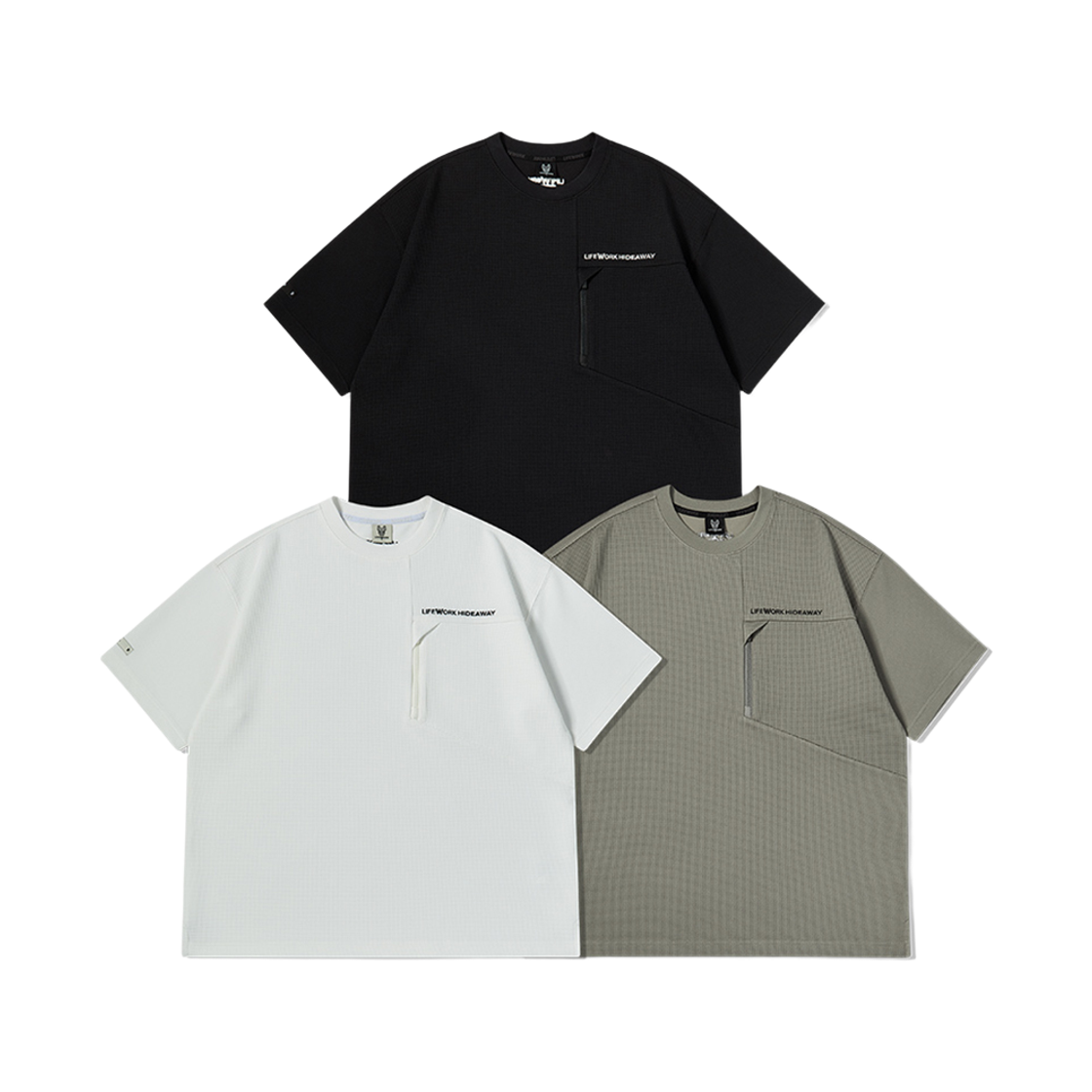 라이프워크 와플 조직 지퍼프론트 반팔 티셔츠_LW252TS431(Lifework Waffle Trench Zip Front Short Sleeve T-shirt_LW252TS431) - 2