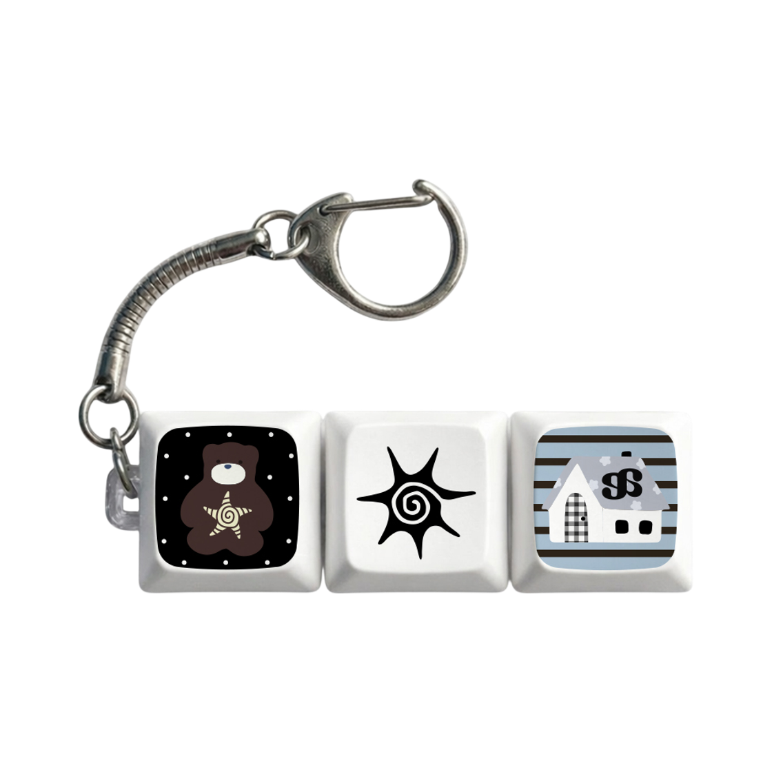 어프어프 코스모 베어 하우스 LED 키캡 키링(3구)(EARPEARP Cosmo Bear House 3-Keycap Keyring)