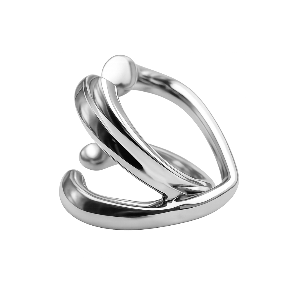 01HU17437B HUSTAD 262 Heart Twist Silver Earcuff