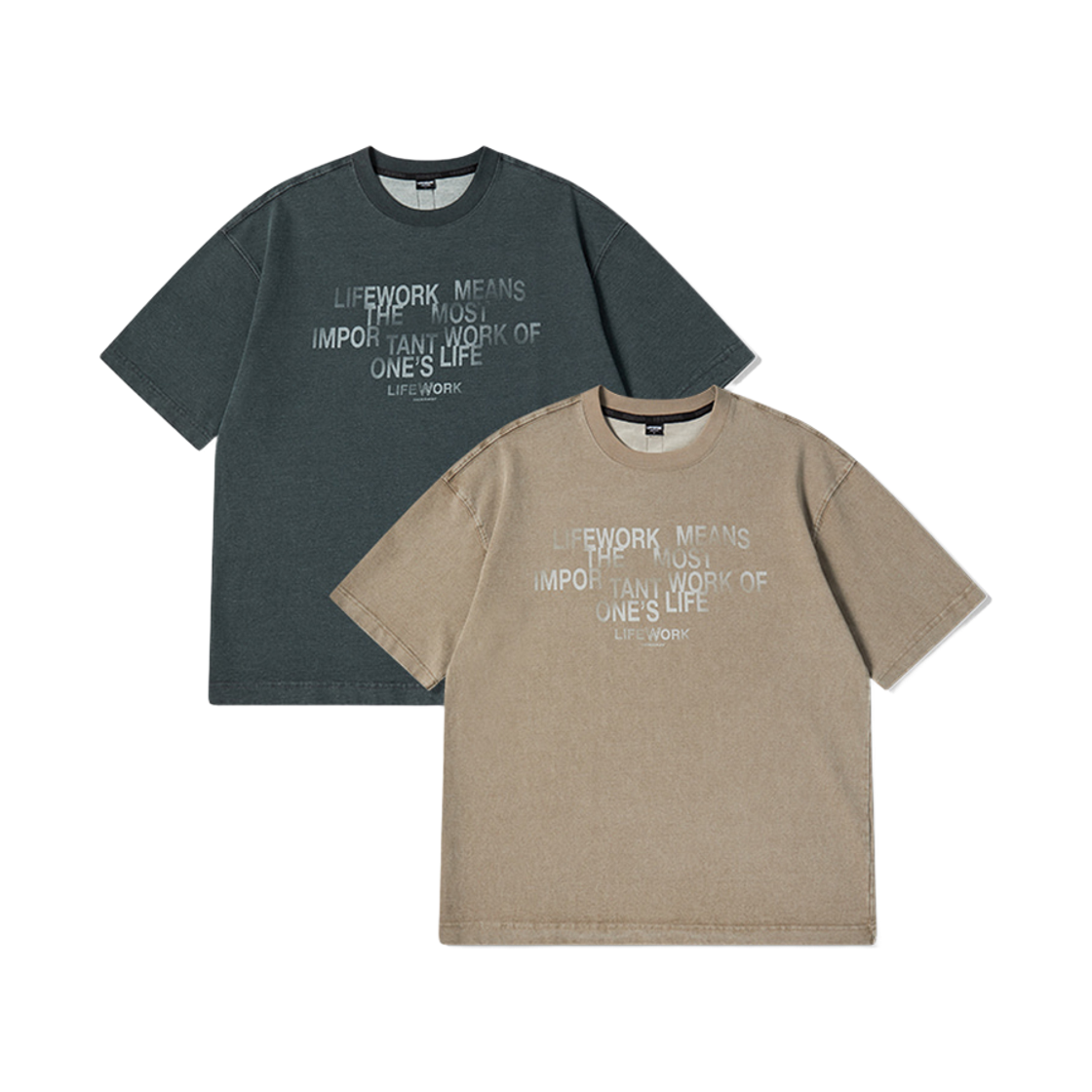 라이프워크 빈티지 그라데이션 로고 반팔 티셔츠_LW262TS407(Lifework Vintage Gradient Logo Short-Sleeve T-Shirt_LW262TS407) - 2